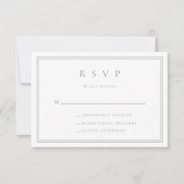 Sage Green Modern Minimalistisch II Wedding RSVP C Karte