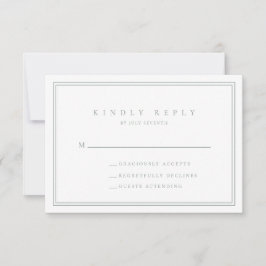 Sage Green Modern Minimalistisch Wedding RSVP Card Karte