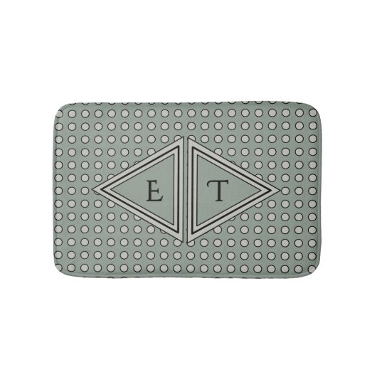 Sage Green Modern Monogram Decor Badematte (Vorderseite)