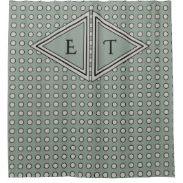 Sage Green Modern Monogram Decor Duschvorhang