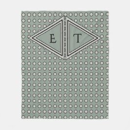 Sage Green Modern Monogram Decor Fleecedecke