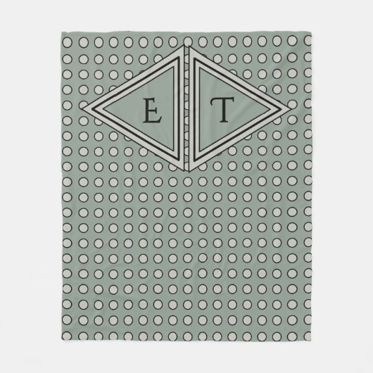 Sage Green Modern Monogram Decor Fleecedecke (Vorderseite)