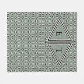 Sage Green Modern Monogram Decor Fleecedecke (Vorderseite (Horizontal))