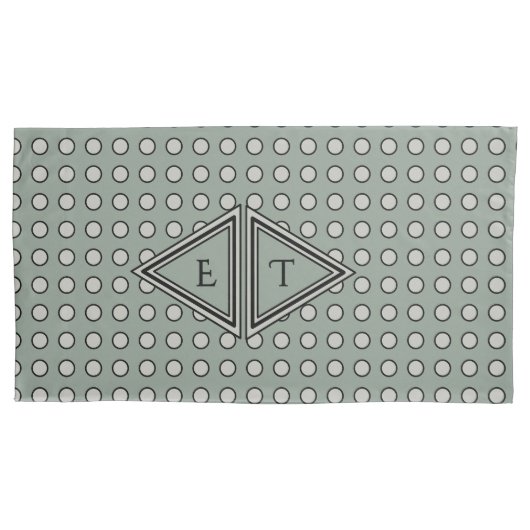 Sage Green Modern Monogram Decor Kissenbezug (Vorderseite-Links)