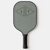 Sage Green Modern Monogram Decor Pickleball Schläger (Vorderseite)