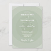 Sage Green Modern Monogram Wedding Einladung (Vorderseite)