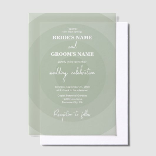 Sage Green Modern Monogram Wedding Einladung (Versetzt)