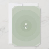 Sage Green Modern Monogram Wedding Einladung (Rückseite)