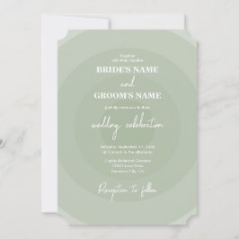 Sage Green Modern Monogram Wedding Einladung