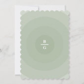 Sage Green Modern Monogram Wedding Einladung (Rückseite)