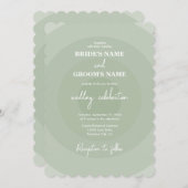Sage Green Modern Monogram Wedding Einladung (Vorne/Hinten)