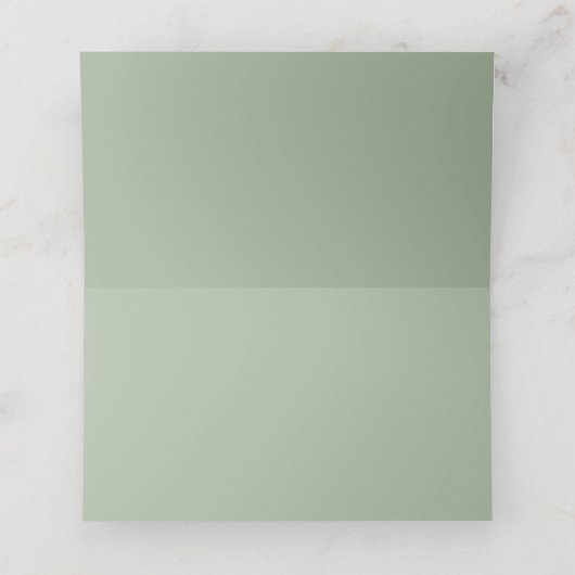 Sage Green Modern Monogram Wedding Platzkarte (Innenseite Aufgefaltet)