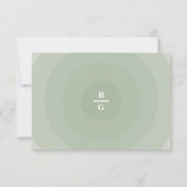 Sage Green Modern Monogram Wedding RSVP (Rückseite)