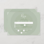 Sage Green Modern Monogram Wedding RSVP (Vorne/Hinten)