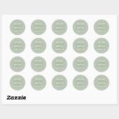 Sage Green Modern Monogram Wedding Runder Aufkleber (Blatt)