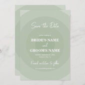 Sage Green Modern Monogram Wedding Save The Date (Vorne/Hinten)
