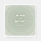 Sage Green Modern Monogram Wedding Serviette (Vorderseite)