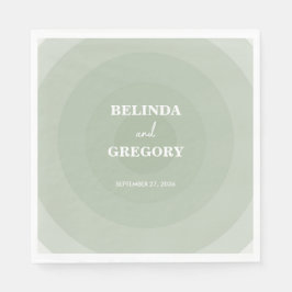 Sage Green Modern Monogram Wedding Serviette