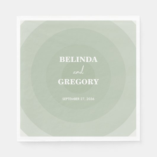 Sage Green Modern Monogram Wedding Serviette (Vorderseite)