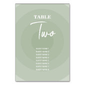 Sage Green Modern Monogram Wedding Tischnummer (Vorderseite)