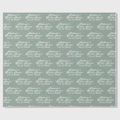 Sage Green Modern Pattern Bridge Brautparty Geschenkpapier (Flach)