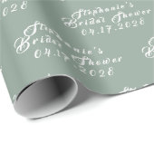 Sage Green Modern Pattern Bridge Brautparty Geschenkpapier (Rolleneckpunkt)
