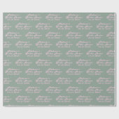 Sage Green Modern Pattern Bridge Brautparty Geschenkpapier (Flach)