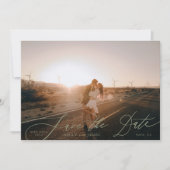 Sage Green Modern QR Code Foto Save the Date (Vorderseite)