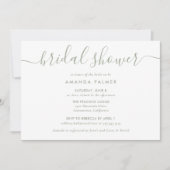 Sage Green Modern Script Brautparty Einladung (Vorderseite)