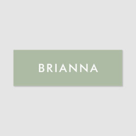Sage Green Modern Script Custom Employee ID Namensschild