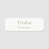Sage Green Modern Script Custom Employee ID Namensschild (Vorderseite)