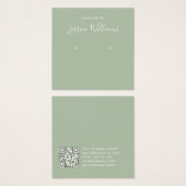 Sage Green Modern Script Earring Display Card (Vorne & Hinten)