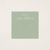 Sage Green Modern Script Earring Display Card (Vorderseite)