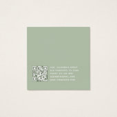 Sage Green Modern Script Earring Display Card (Rückseite)