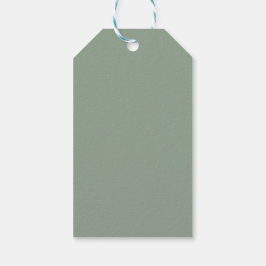 Sage Green Modern Script Minimalistische Taufe Gef Geschenkanhänger (Rückseite)