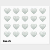 Sage Green Modern Script Wedding Herz-Aufkleber (Blatt)