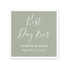 Sage Green Modern Script Wedding