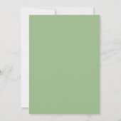Sage Green Modern Simple Minimalistisch Wedding Einladung (Rückseite)