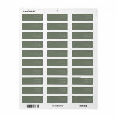 Sage Green Modern Simple Return Address Label (Vorne)