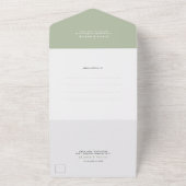 Sage Green Modern Simple Romantic Foto Wedding All In One Einladung (Außenbereich)