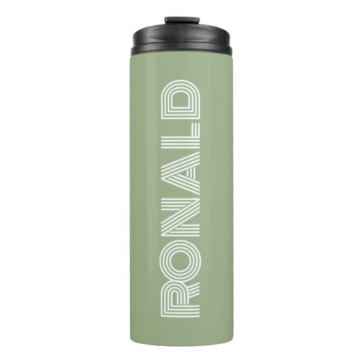 Sage Green Modern Typografy Personalisiert Thermosbecher (Vorderseite)