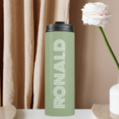 Sage Green Modern Typografy Personalisiert Thermosbecher