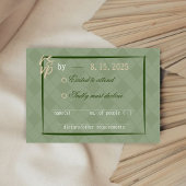 Sage Green Modern Vintag Harlequin Wedding RSVP Begleitkarte