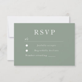 Sage Green Modern Wedding & Bridal RSVP Karte