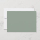 Sage Green Modern Wedding & Bridal RSVP Karte (Rückseite)