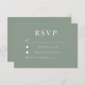 Sage Green Modern Wedding & Bridal RSVP Karte (Vorne/Hinten)
