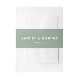 Sage Green Modern Wedding Invitation Einladungsbanderole