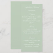  Sage Green Modern Wedding Menu Card Menükarte (Vorne/Hinten)