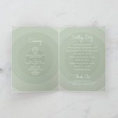 Sage Green Modern Wedding Order of Service Programm (Innenseite)
