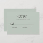 Sage Green Modern Wedding RSVP Card (Vorne/Hinten)
